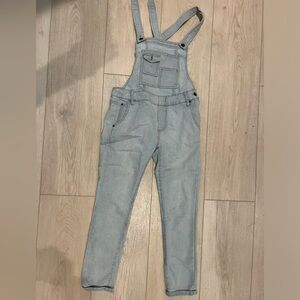 Free people size 25 railroad stripe overalls ￼